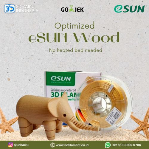eSUN 3D Filament Terbaru Optimized Wood Filament 1.75 mm - 1 KG